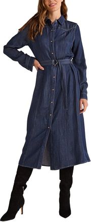 Bella Dahl Western Yoke Linen-Blend Midi Dress