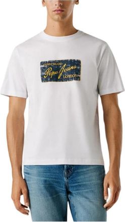 Pepe Jeans London Suen Tee - Heren - T-shirts - Wit - 2XL - Katoen - Tops