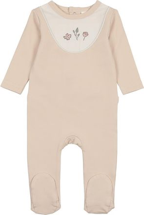 Maniere Embroidered Footie in Biscuit at Nordstrom, Size Newborn