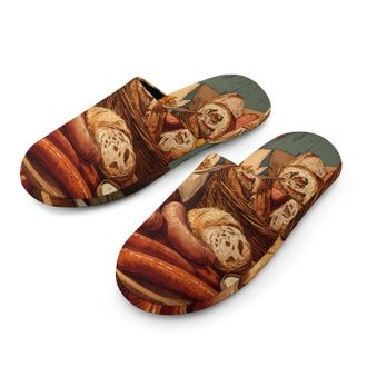 Generic German Sausages French Fries Mens House Slippers Slip Indoor Slipper On Shoes Warm Outdoor