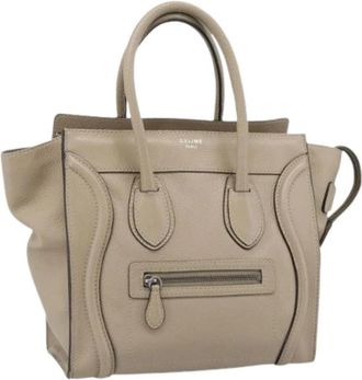 Celine Pre-owned Vintage Leren Handtas - Dames - Vintage Handtas - Beige - ONE Size - Leer - Vintage