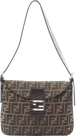 Fendi Borsa a spalla in tela con motivo Zucca 2000-2010 - Marrone