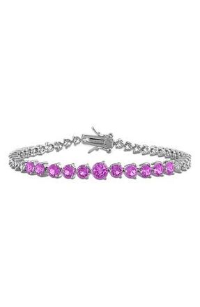 Delmar Lab Created Pink Sapphire & White Sapphire Tennis Bracelet at Nordstrom Rack