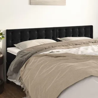 vidaXL Cabeceros 2 Unidades De Terciopelo Negro 90x5x78/88 Cm Vidaxl