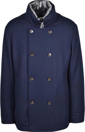 Montecore Giaccone - Heren - Mantel - Blauw - 2XL - Wol - Jassen