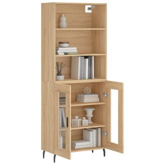 Berkfield Home Highboard Sonoma Oak 69.5x34x180 cm Engineered Wood in Light Tan