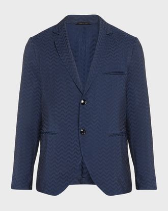 Giorgio Armani Men & apos;s Cupro Chevron Blazer