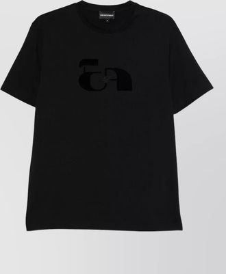 Emporio Armani cotton t shirt featuring front print crew neck