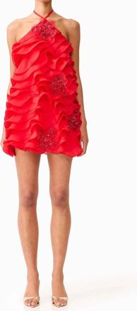 Elliatt Yvette Ruffle Mini Dress In Red