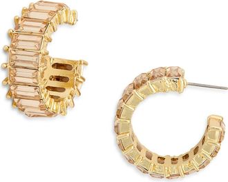 Tasha Baguette Crystal C Hoop Earrings in Gold/Champagne at Nordstrom Rack