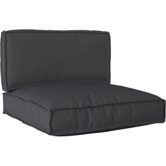 vidaXL Set di Cuscini per Pallet 2 pcs Nero 80 x 80 x 12 cm vidaXL