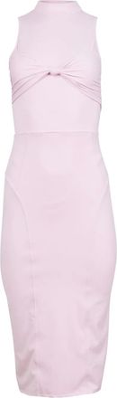 Fleur du Mal Abito midi in jersey con nodo - Rosa