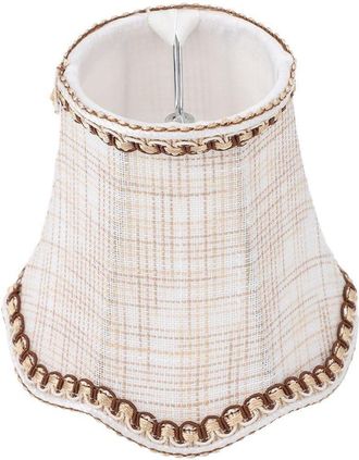 OEM L&aacute;mpara De Ara&ntilde;a Vertical Con Pantalla Cil&iacute;ndrica De Tela A Cuadros, Casquillo E14 Y Vela