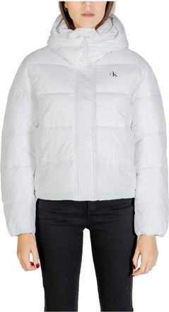 Calvin Klein Jeans Mono Logo Damesjas Herfst/Winter - Dames - Winterjassen - Wit - L - Polyester - Jassen