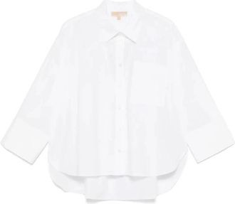 Michael Kors Witte Casual Overhemd met Lange Mouwen - Dames - Overhemden - Wit - L - Katoen - Overhemden