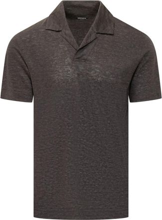 Ermenegildo Zegna Grey Solid Shirt Collar Polo