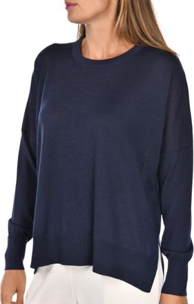 Gran Sasso Grey Relaxed Asymmetrical Wool Sweater