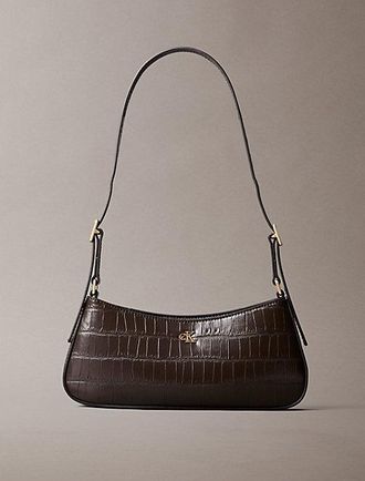Calvin Klein Bolso De Hombro De Cocodrilo Con Monograma