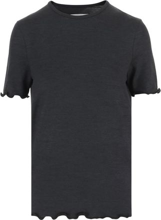 Jil Sander Silk Blend T-Shirt - Dames - T-shirts - Zwart - L - Linnen - Tops