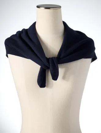 Talbots Charming Square Scarf - Blue - 001 Talbots