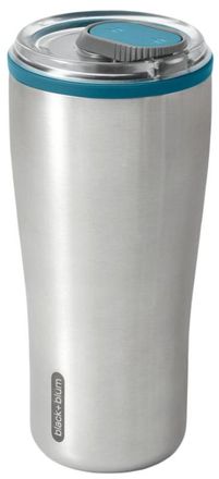 black+blum Premium Travel Tumbler Sinsy 600 ml aus Edelstahl, Petrol/Silber
