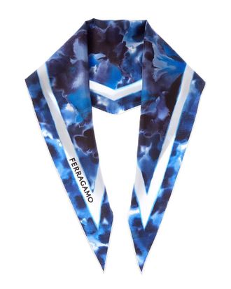 Ferragamo Ferragamo Carnation Print Silk Scarf