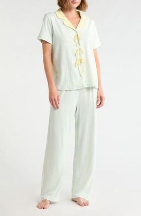 French Connection Striped Notch Collar Pajamas in Salt Water at Nordstrom Rack, Size X-Large