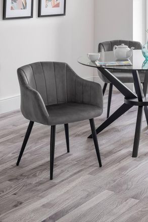 Julian Bowen Hobart Upholstered Dining Chair (Set of 2) in Grey