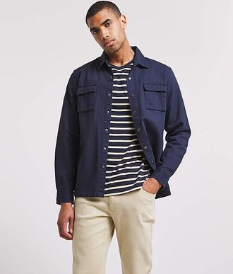 Jacamo Double Pocket Popper Over Shirt