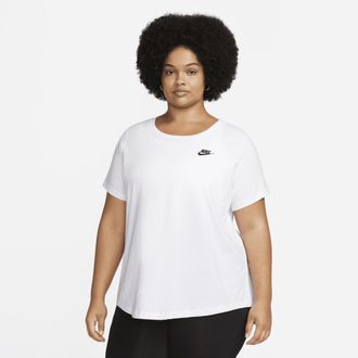 Nike Womens Nike Sportswear Club Essentials T-Shirt (Plus Size) in White | FD0646-100
