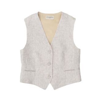 Officine Générale Waistcoats, female, Beige, M, Beige Tailored Waistcoat with Three Buttons