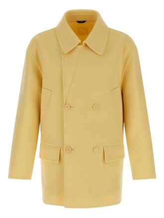 Fendi double-breasted wool coat - Yellow