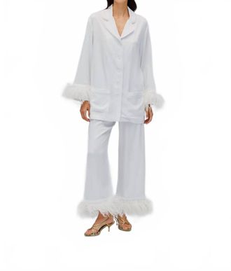 Sleeper Double Feathers Party Pajama Set In White