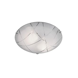 Trio Plaf&oacute;n Sandrina Cristal Granulado Blanco 2xe27 &Oslash;40 Cm Trio Lighting