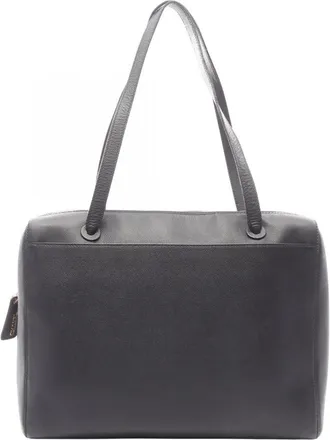 Chanel Black Grained Calfskin Handbag Tote Bag (Pre-Owned)