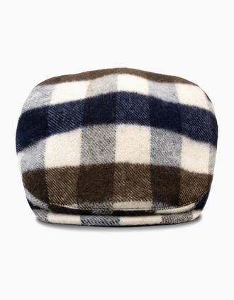 Aquascutum Mens Aquascutum Water Repellent Macro Club Check Flat Cap Macro Club Check 30 - Size: L/XL