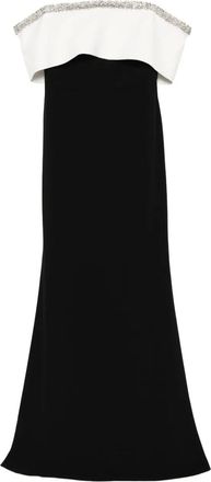 Roland Mouret Abito ricamato con spalle scoperte - MONOCHROME