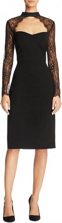 Alice & Olivia Helga Lace Cutout Dress In Black