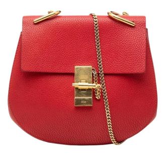 Chlo&eacute; Pre-owned Shoulder Bags, female, Red, Size: ONE SIZE Pre-owned The Drew