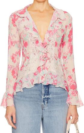 Free People Bad At Love Blouse In Pink