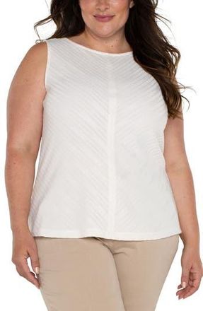 Liverpool L.A. Stripe Jacquard Sleeveless Top in French Cream at Nordstrom Rack, Size 3X