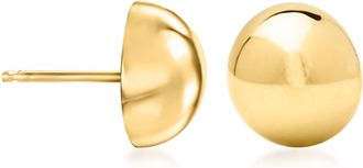 Ross-Simons 14kt Yellow Gold Domed Button Earrings