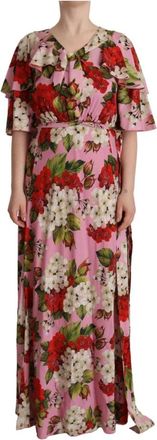 Dolce & Gabbana Maxi Jurk met Multicolor Bloemenprint - Dames - Maxi kleedjes - Veelkleurig - S - Kleedjes