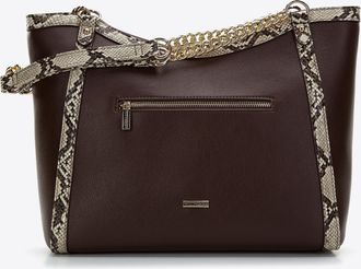 Wittchen Dames Shoppertas met hagedissenstructuur van eco-leer, bruin en beige