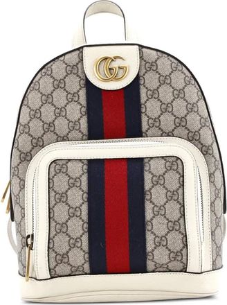 Gucci Ophidia GG gecoat canvas en leren kleine rugzak - Beige