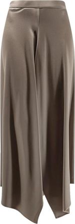 Alysi Asymmetrische satijnen rok - Dames - Maxi Rokken - Beige - M - Satijn - Rokken
