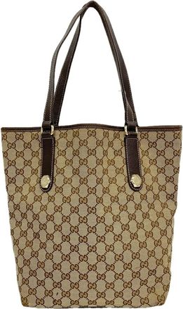 Gucci Brown Canvas Tote Bag (Pre-Owned)