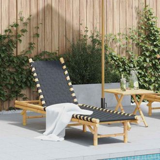 vidaXL Vidaxl - Lettino Prendisole con Fettuccia Intrecciata Nera 55x200x30 cm
