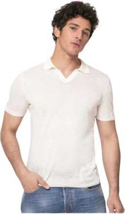 Gran Sasso Korte mouwen linnen cr&egrave;me polo - Heren - Polos - Wit - 3XL - Linnen - Tops