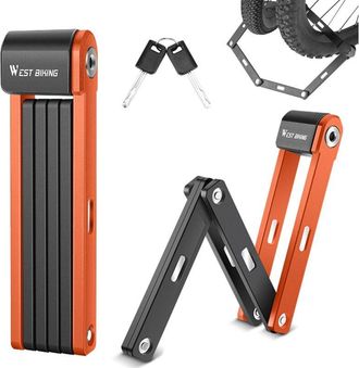 OEM Candado Plegable Para Bicicleta, 80 Cm, 6 Nudos, Con Soporte Y Llaves, Para Scooter, Moto Y Bicicleta El&eacute;ctrica